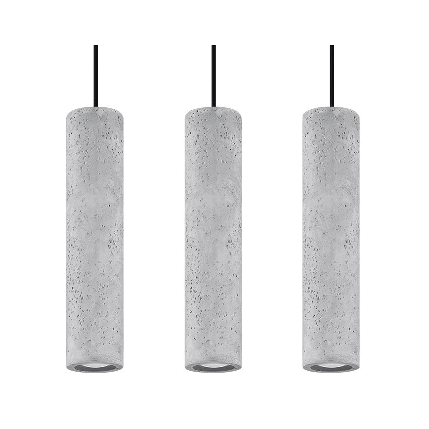 Κρεμαστό φωτιστικό οροφής ράγα LUVO 3xGU10/40W/230V τσιμέντο/μαύρο