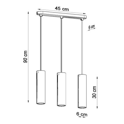 Κρεμαστό φωτιστικό οροφής ράγα LUVO 3xGU10/40W/230V τσιμέντο/μαύρο