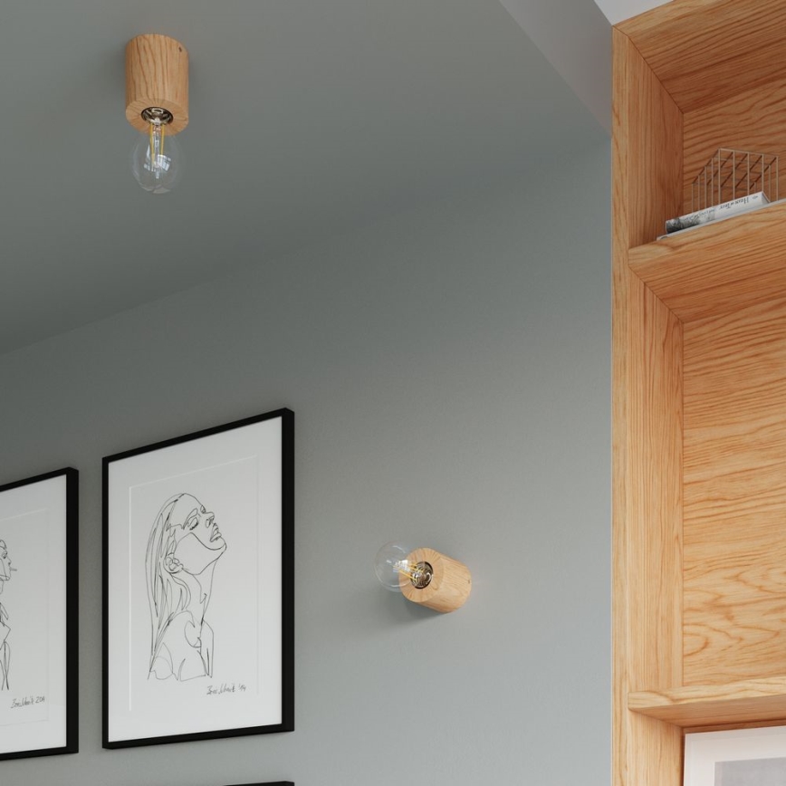 Φωτιστικό τοίχου SALGADO 1xE27/60W/230V οξιά