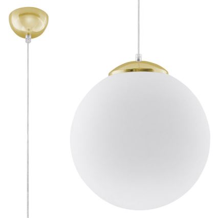 Κρεμαστό φωτιστικό σε καλώδιο TOYA 1xE27/60W/230V Ø 30 cm λευκό/χρυσό
