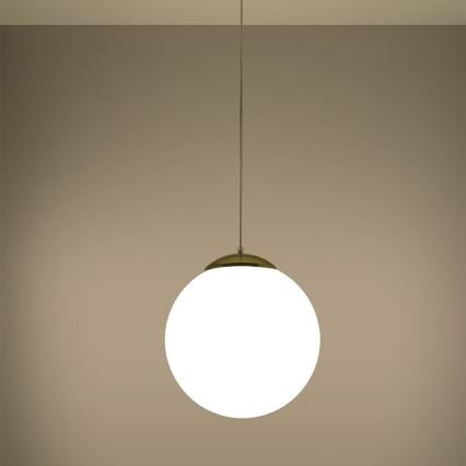 Κρεμαστό φωτιστικό σε καλώδιο TOYA 1xE27/60W/230V Ø 30 cm λευκό/χρυσό