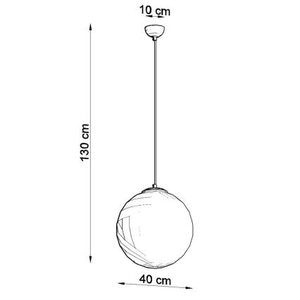 Κρεμαστό φωτιστικό TOYA 1xE27/60W/230V, Ø 40 εκ., λευκό/χρυσό