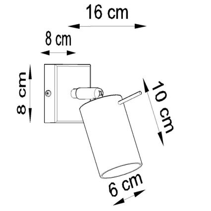 Σποτ τοίχου RING 1xGU10/10W/230V