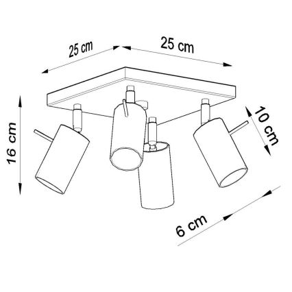 Φωτιστικό σποτ RING 4xGU10/10W/230V