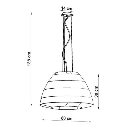 Πολύφωτο κρεμαστό BELLA 3xE27/60W/230V δ. 60 cm λευκό