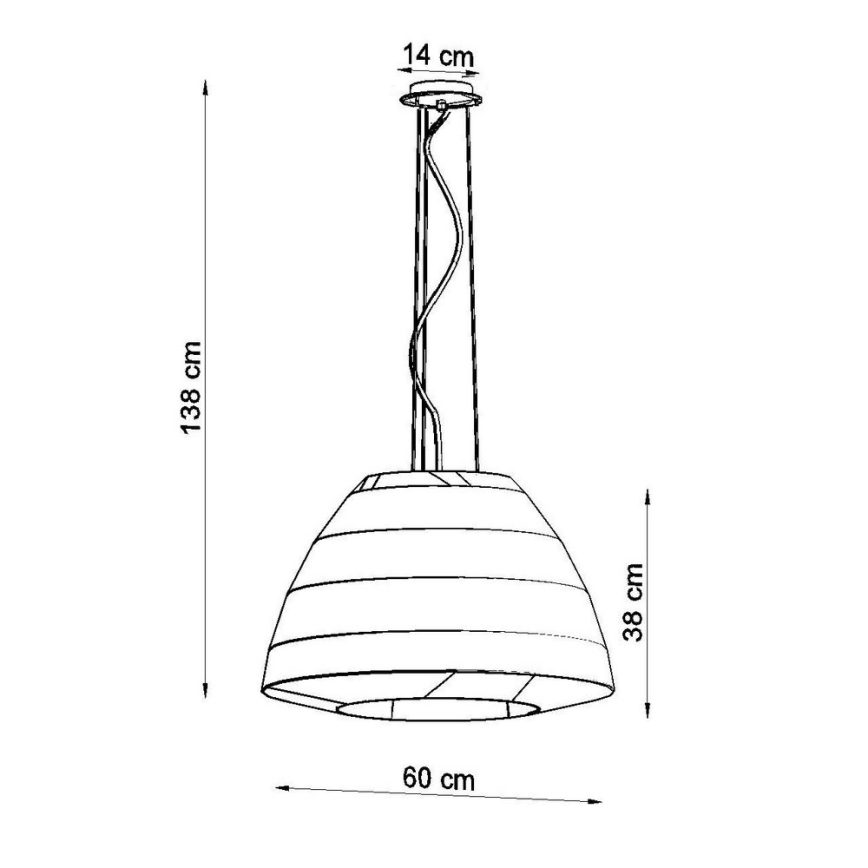 Πολύφωτο κρεμαστό BELLA 3xE27/60W/230V δ. 60 cm λευκό
