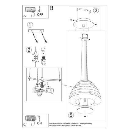 Πολύφωτο κρεμαστό BELLA 3xE27/60W/230V δ. 60 cm λευκό