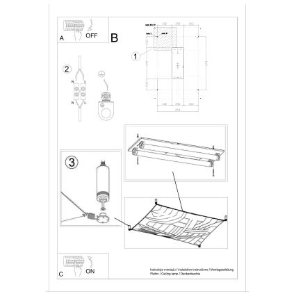 Φωτιστικό οροφής LED LUNA 2xG13/8,5W/230V 80x105 cm λευκό