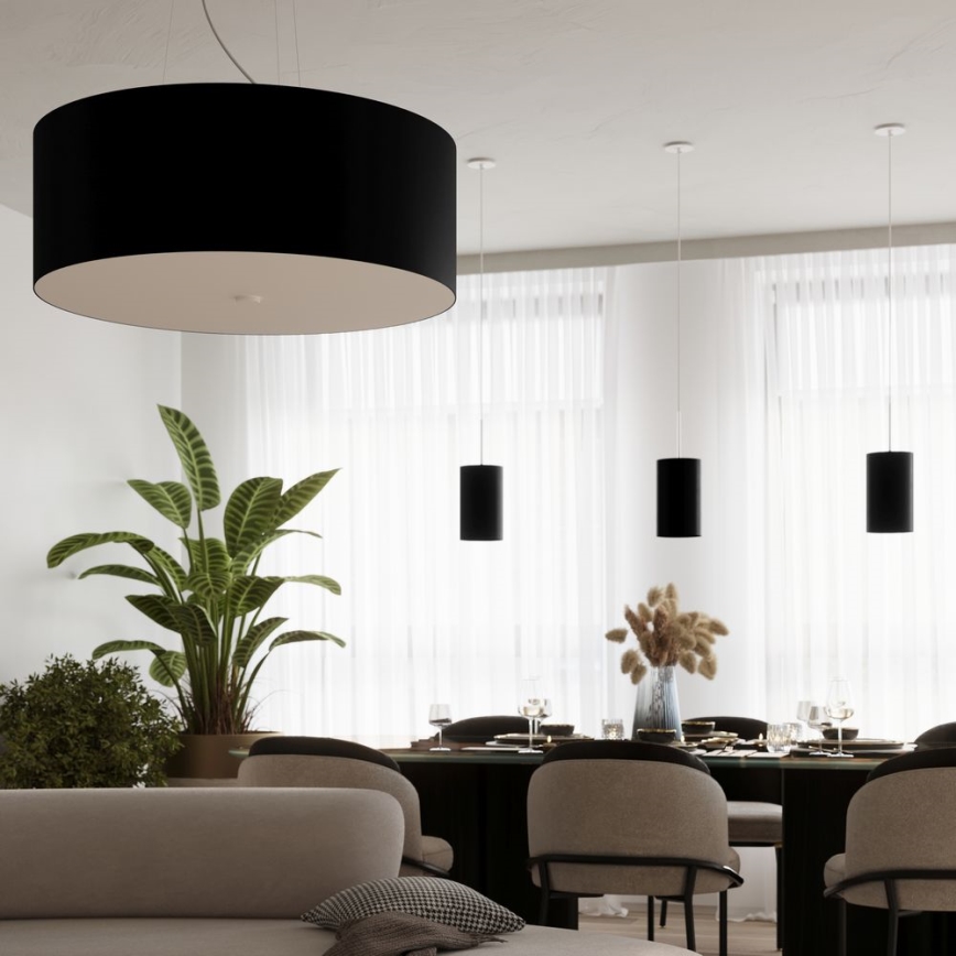 Πολύφωτο κρεμαστό OTTO 1xE27/60W/230V δ. 15 cm μαύρο