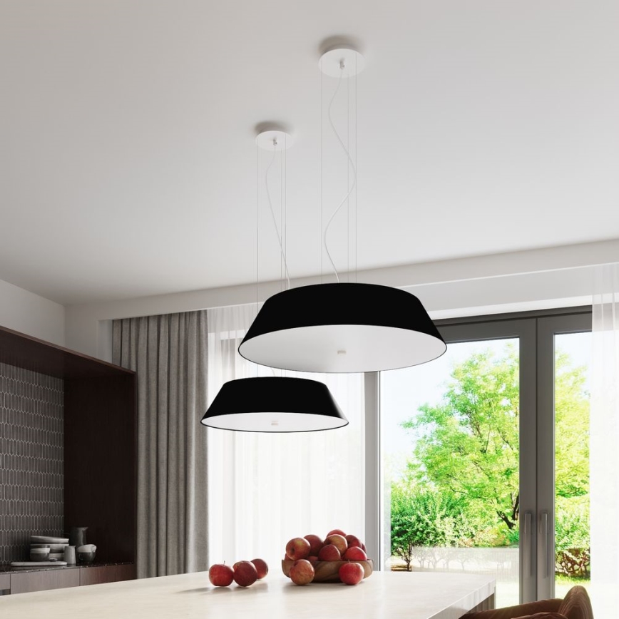 Πολύφωτο κρεμαστό VEGA 5xE27/60W/230V δ. 60 cm μαύρο