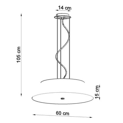 Πολύφωτο κρεμαστό VEGA 5xE27/60W/230V δ. 60 cm μαύρο