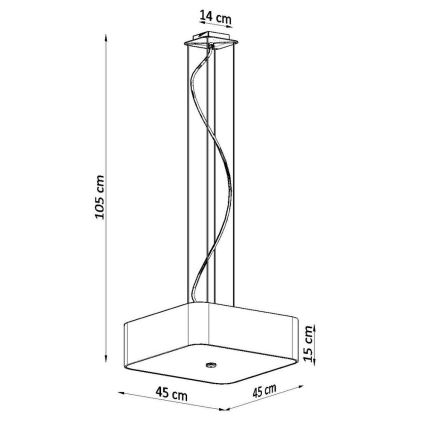 Πολύφωτο κρεμαστό LOKKO 5xE27/60W/230V 45 cm μαύρο