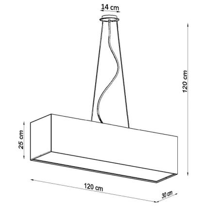 Πολύφωτο SANTA 5xE27/60W/230V 120 cm λευκό