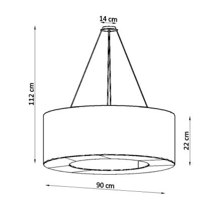 Πολύφωτο SATURNO 8xE27/60W/230V δ. 90 cm λευκό