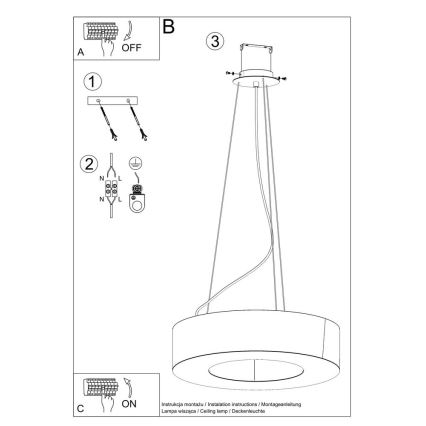 Πολύφωτο SATURNO 8xE27/60W/230V δ. 90 cm λευκό