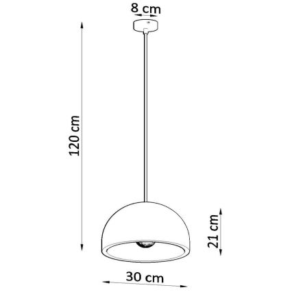 Κρεμαστό φωτιστικό οροφής καμπάνα PABLITO 1xE27/60W/230V τσιμέντο