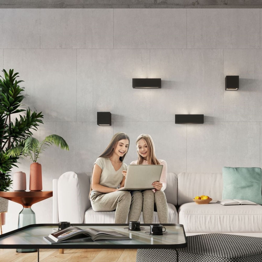 Φωτιστικό τοίχου LEO 1xE27/60W/230V μαύρο