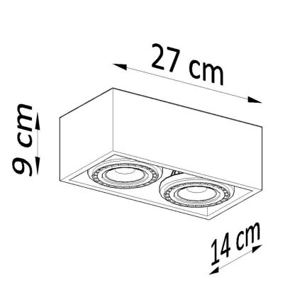 Φωτιστικό οροφής QUATRO AR111 2xGU10/40W/230V τσιμέντο