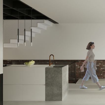 Κρεμαστό φωτιστικό οροφής MOSAIC 1xG9/12W/230V μαύρο/γυαλιστερό χρώμιο