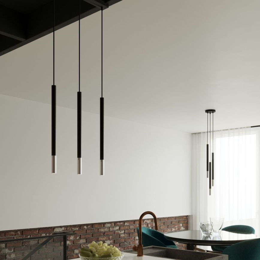 Κρεμαστό φωτιστικό οροφής MOSAIC 1xG9/12W/230V μαύρο/γυαλιστερό χρώμιο