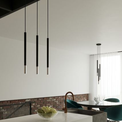 Κρεμαστό φωτιστικό οροφής MOSAIC 3xG9/12W/230V μαύρο/γυαλιστερό χρώμιο