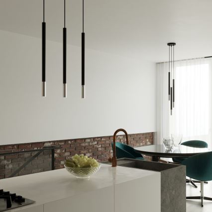 Κρεμαστό φωτιστικό οροφής MOSAIC 3xG9/12W/230V μαύρο/γυαλιστερό χρώμιο