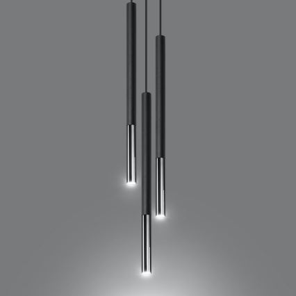 Κρεμαστό φωτιστικό οροφής MOSAIC 3xG9/12W/230V μαύρο/γυαλιστερό χρώμιο