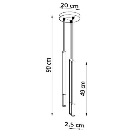 Κρεμαστό φωτιστικό οροφής MOSAIC 3xG9/12W/230V μαύρο/γυαλιστερό χρώμιο