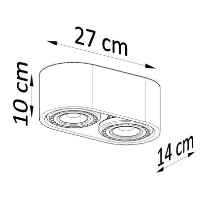 Φωτιστικό οροφής BASIC AR111 2xGU10/40W/230V οξιά