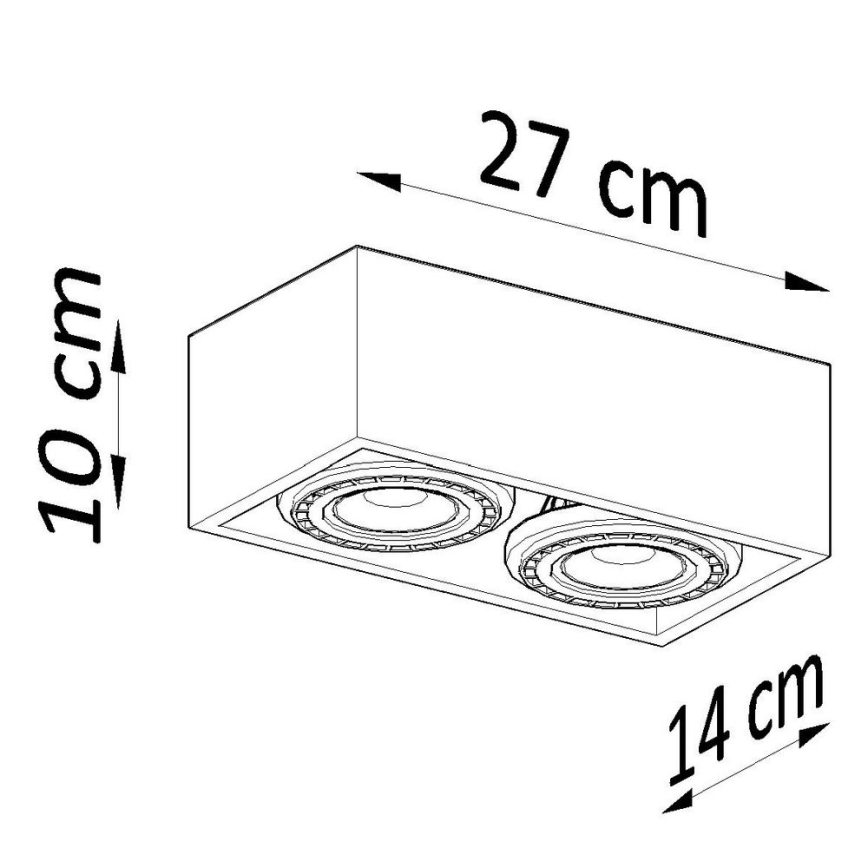 Φωτιστικό οροφής QUATRO AR111 2xGU10/40W/230V οξιά