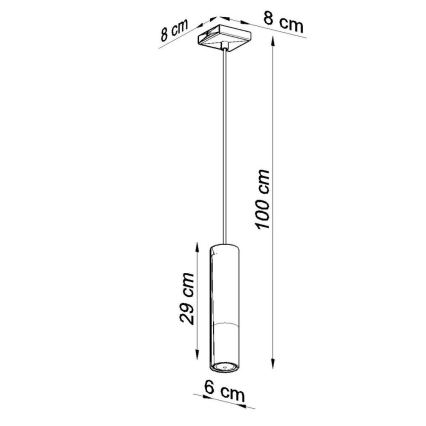 Κρεμαστό φωτιστικό οροφής LOOPEZ 1xGU10/10W/230V μαύρο/χρώμιο