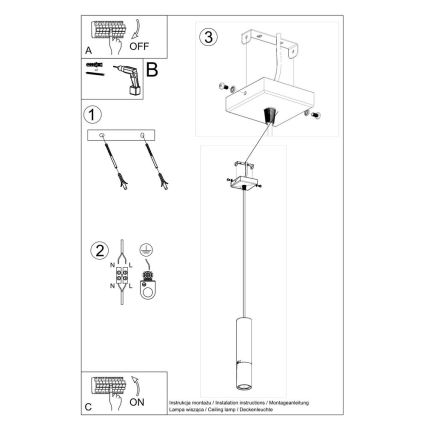 Κρεμαστό φωτιστικό οροφής LOOPEZ 1xGU10/10W/230V μαύρο/χρώμιο