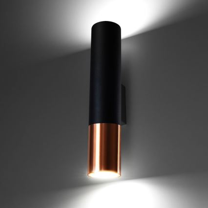 Φωτιστικό τοίχου LOOPEZ 2xGU10/10W/230V μαύρο/χαλκός