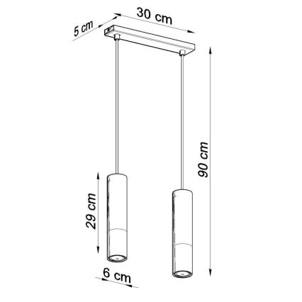 Κρεμαστό φωτιστικό οροφής LOOPEZ 2xGU10/10W/230V μαύρο/χάλκινο