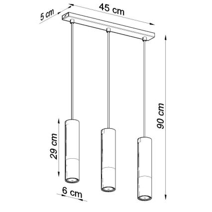 Κρεμαστό φωτιστικό οροφής LOOPEZ 3xGU10/10W/230V μαύρο/χάλκινο