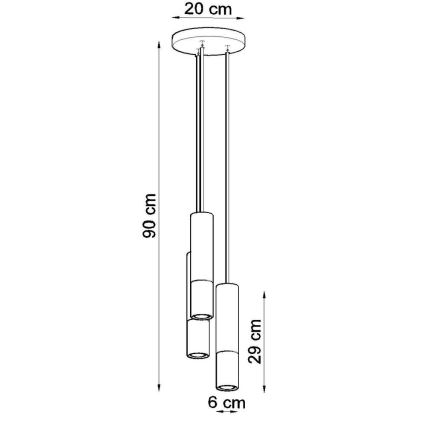 Κρεμαστό φωτιστικό οροφής LOOPEZ 3xGU10/10W/230V στρογγυλό μαύρο/χαλκός