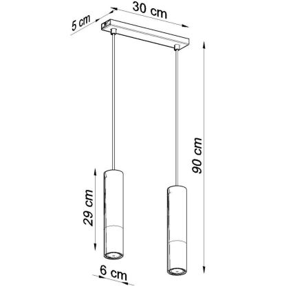 Κρεμαστό φωτιστικό οροφής LOOPEZ 2xGU10/10W/230V μαύρο/χρυσαφί