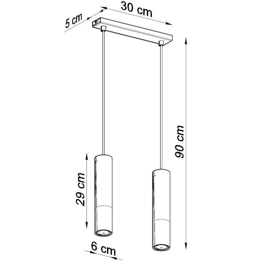 Κρεμαστό φωτιστικό οροφής LOOPEZ 2xGU10/10W/230V μαύρο/χρυσαφί