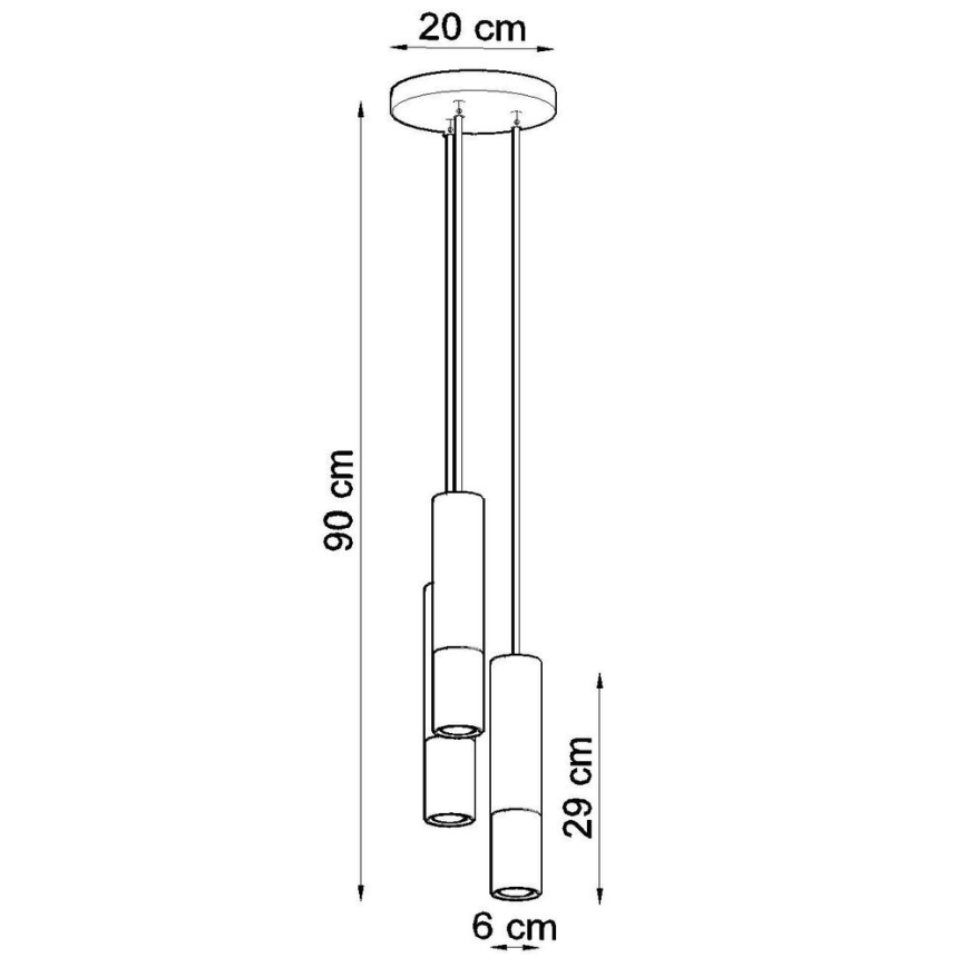 Κρεμαστό φωτιστικό οροφής LOOPEZ 3xGU10/10W/230V στρογγυλό μαύρο/χρυσό