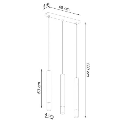 Κρεμαστό φωτιστικό οροφής VIZIER 3xG9/40W/230V λευκό