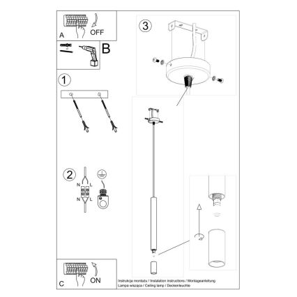 Κρεμαστό φωτιστικό μονόφωτο VIZIER 1xG9/40W/230V μαύρο