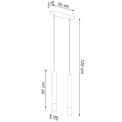 Κρεμαστό φωτιστικό οροφής VIZIER 2xG9/40W/230V μαύρο