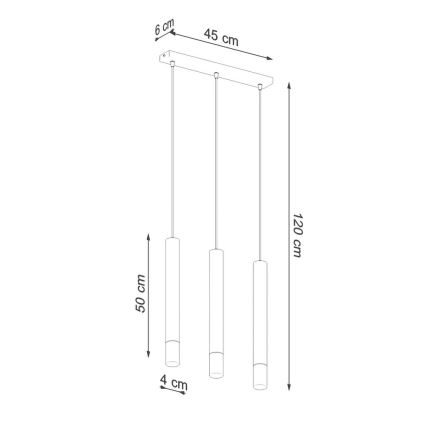 Κρεμαστό φωτιστικό οροφής VIZIER 3xG9/12W/230V μαύρο