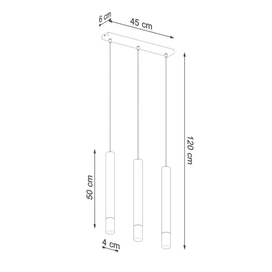 Κρεμαστό φωτιστικό οροφής VIZIER 3xG9/12W/230V μαύρο