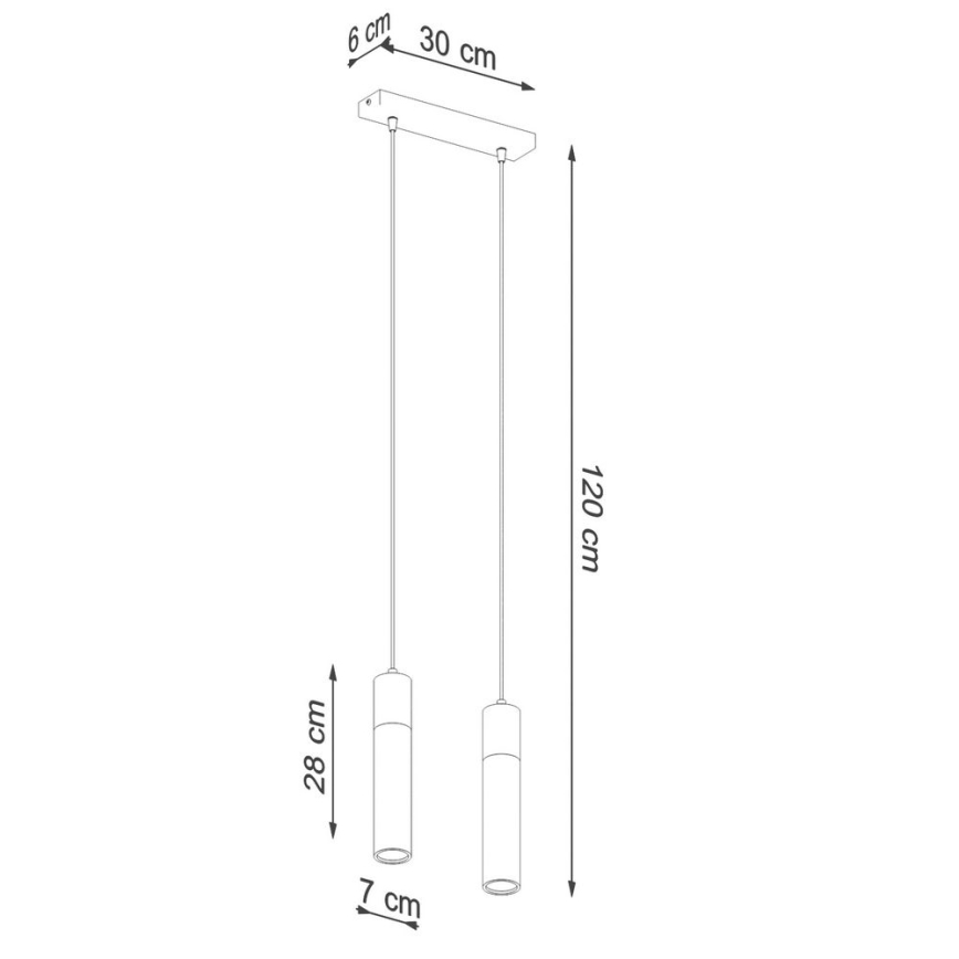 Κρεμαστό φωτιστικό οροφής ZANE 2xGU10/40W/230V τσιμέντο/Σημύδα/οξιά