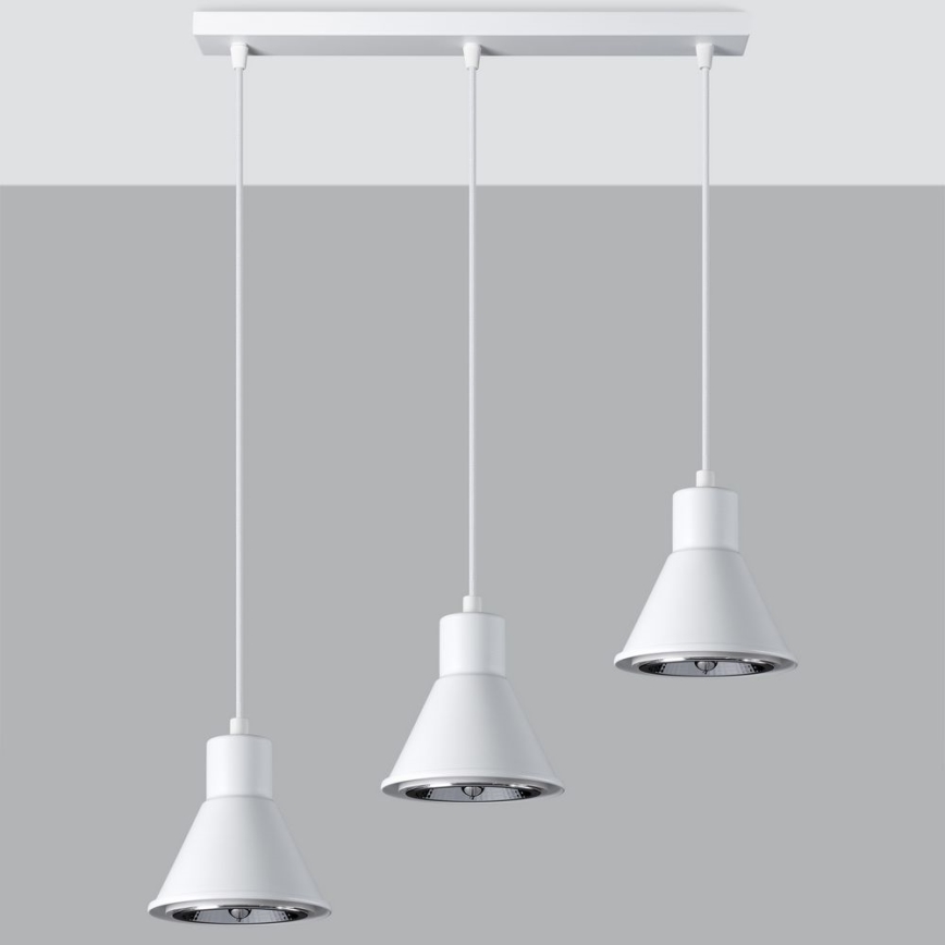 Πολύφωτο κρεμαστό ράγα TAZILA 3xES111/60W/230V λευκό