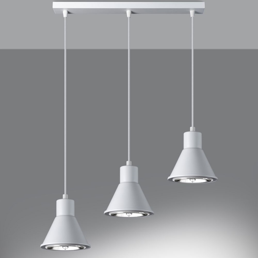 Πολύφωτο κρεμαστό ράγα TAZILA 3xES111/60W/230V λευκό