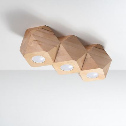 Φωτιστικό οροφής WOODY 3xGU10/40W/230V δρυς