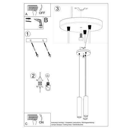 Κρεμαστό φωτιστικό οροφής LINO 3xGU10/40W/230V οξιά