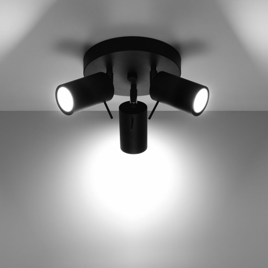 Φωτιστικό σποτ RING 3xGU10/10W/230V μαύρο